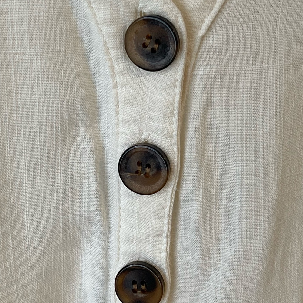 Princess Polly‎ Linen Blend Ruffled Button Mini Dress 4 - Picture 10 of 11
